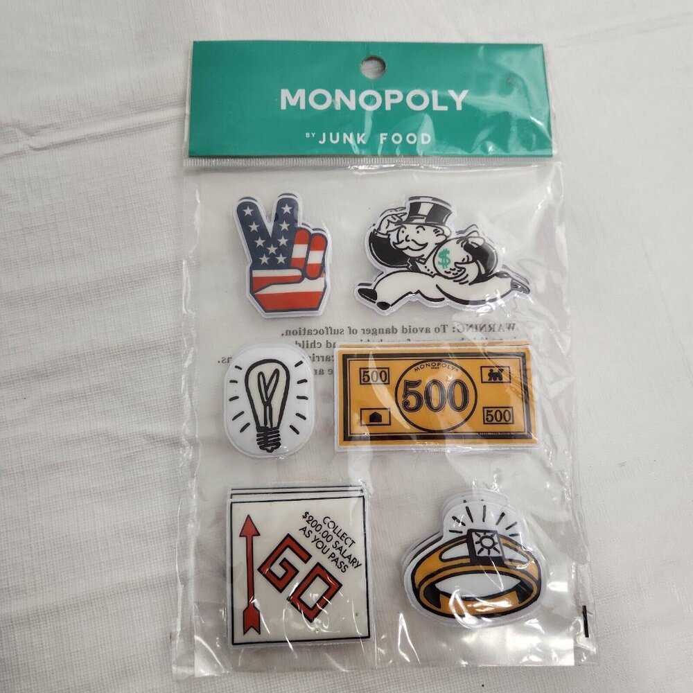 Monopoly Classic Puffy Stickers Junk Food Pack Of 18 Stickers Scrapbook Craft